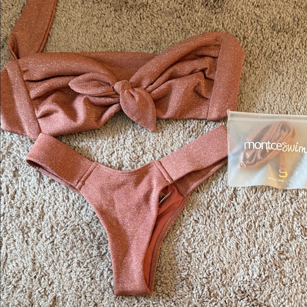 Montce Shimmer Rose Gold Bikini Set